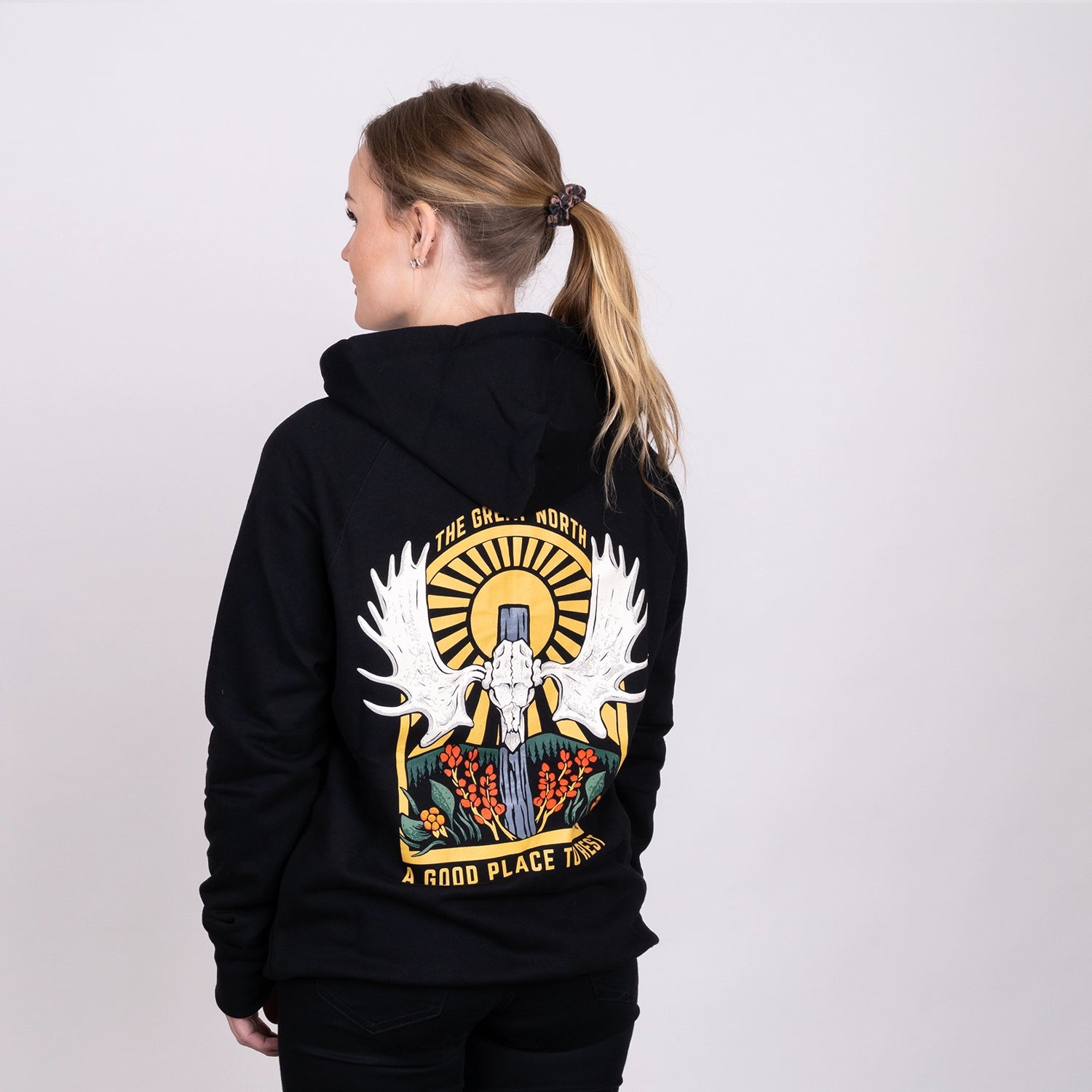 ÄLGHORN ZIPHOODIE - BLACK
