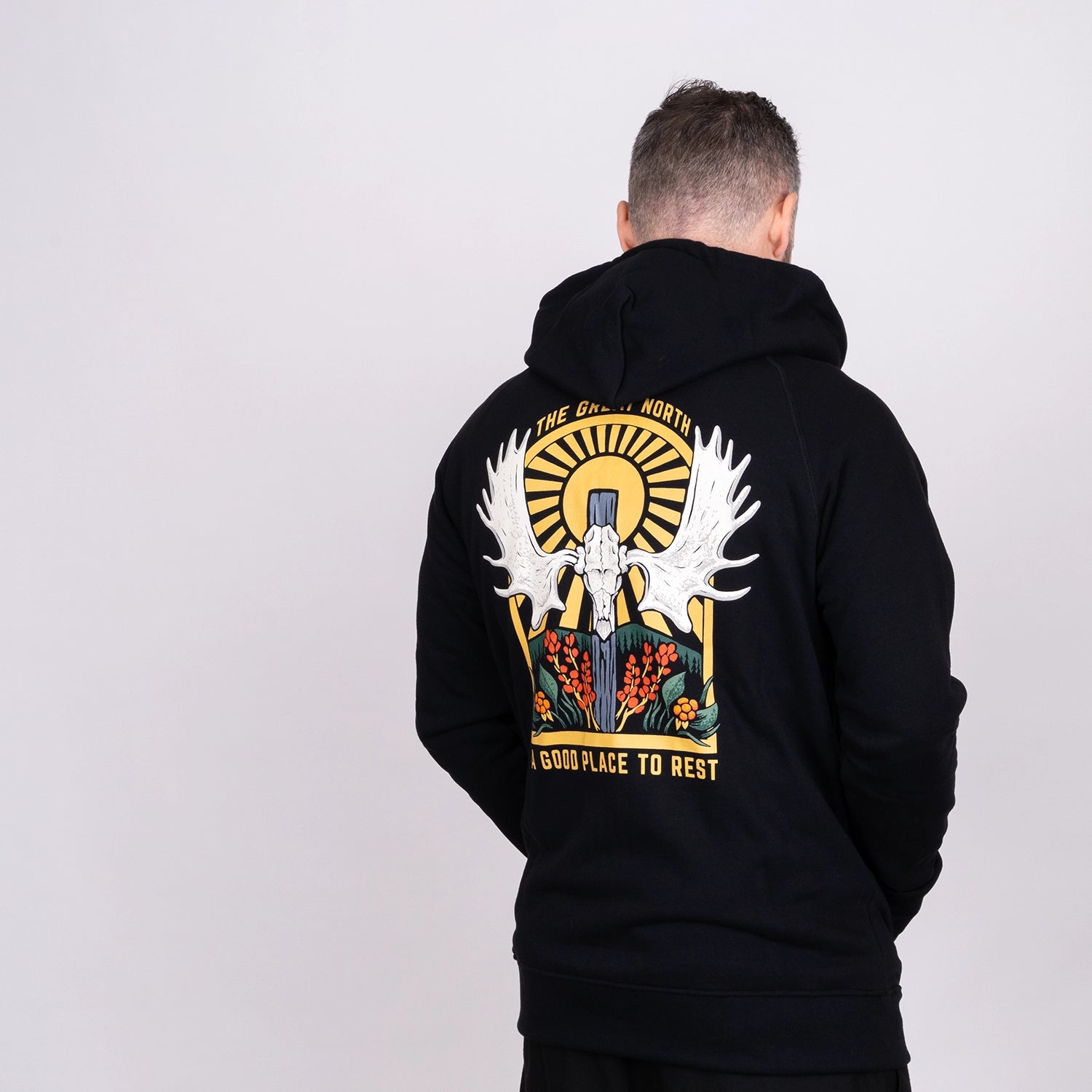 ÄLGHORN ZIPHOODIE - BLACK