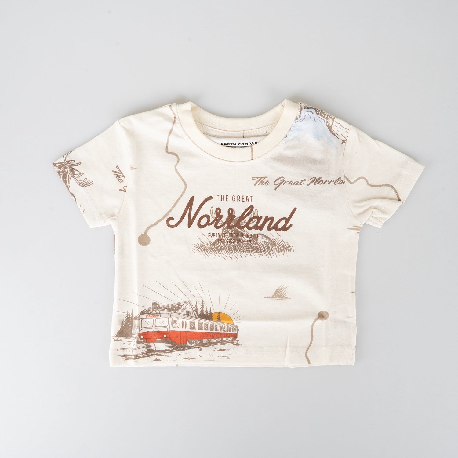 GREAT NORRLAND KIDS T-SHIRT - INLANDSRESAN CREAM