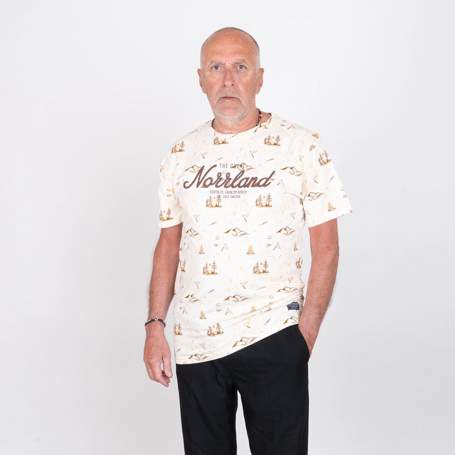 GREAT NORRLAND T-SHIRT - STREAM OFF WHITE