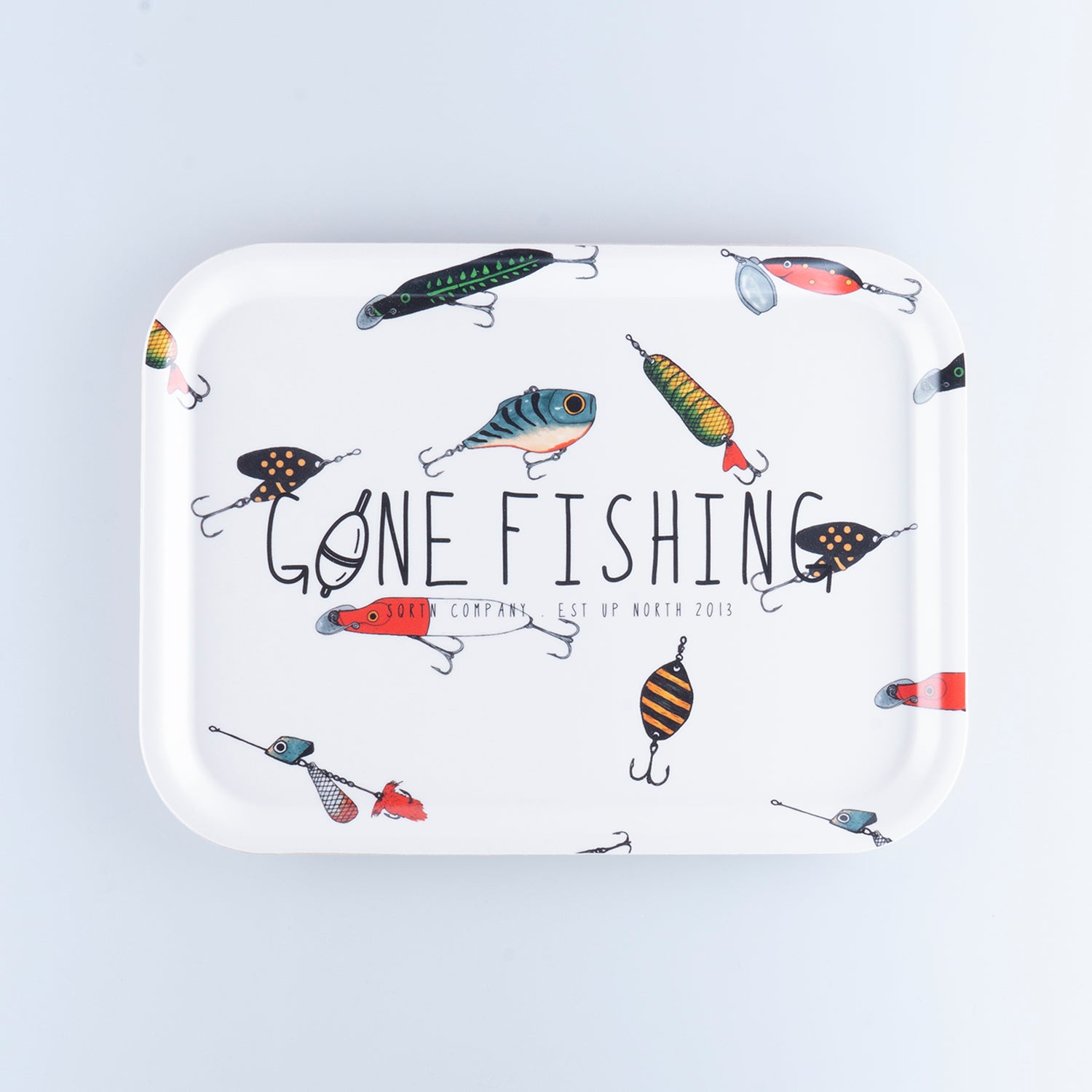 GONE FISHING BRICKA 27X20CM - LURE WHITE