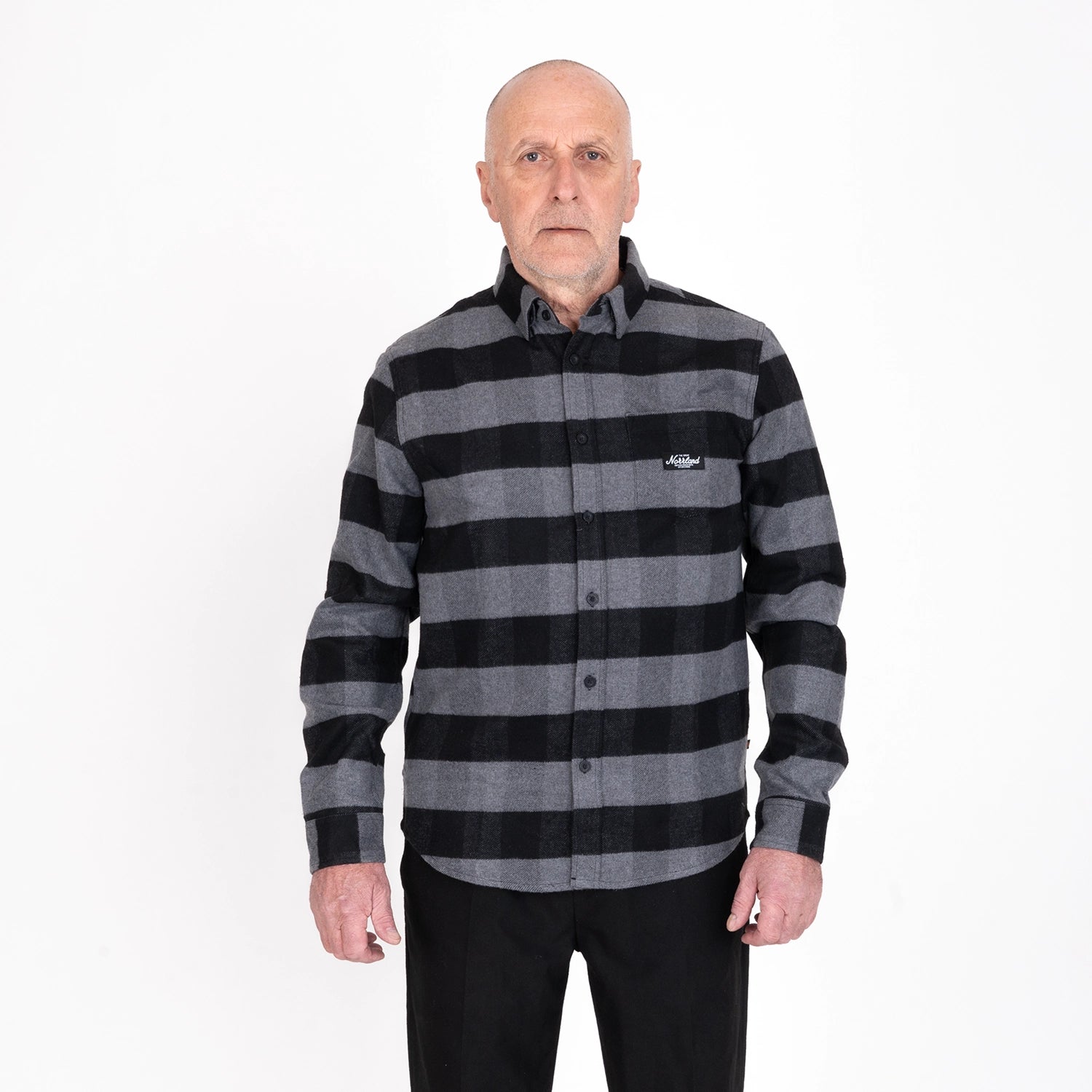 TGN PATCH FLANELL SHIRT - BLACK