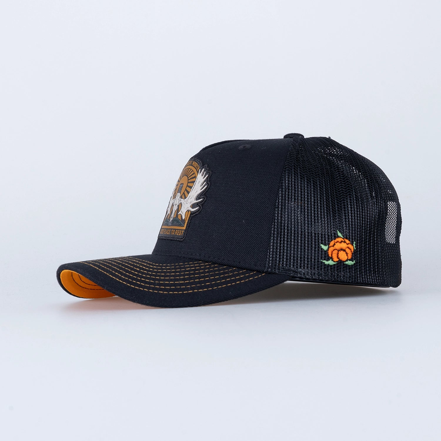 ÄLGHORN TRUCKER KEPS - HOOKED BLACK