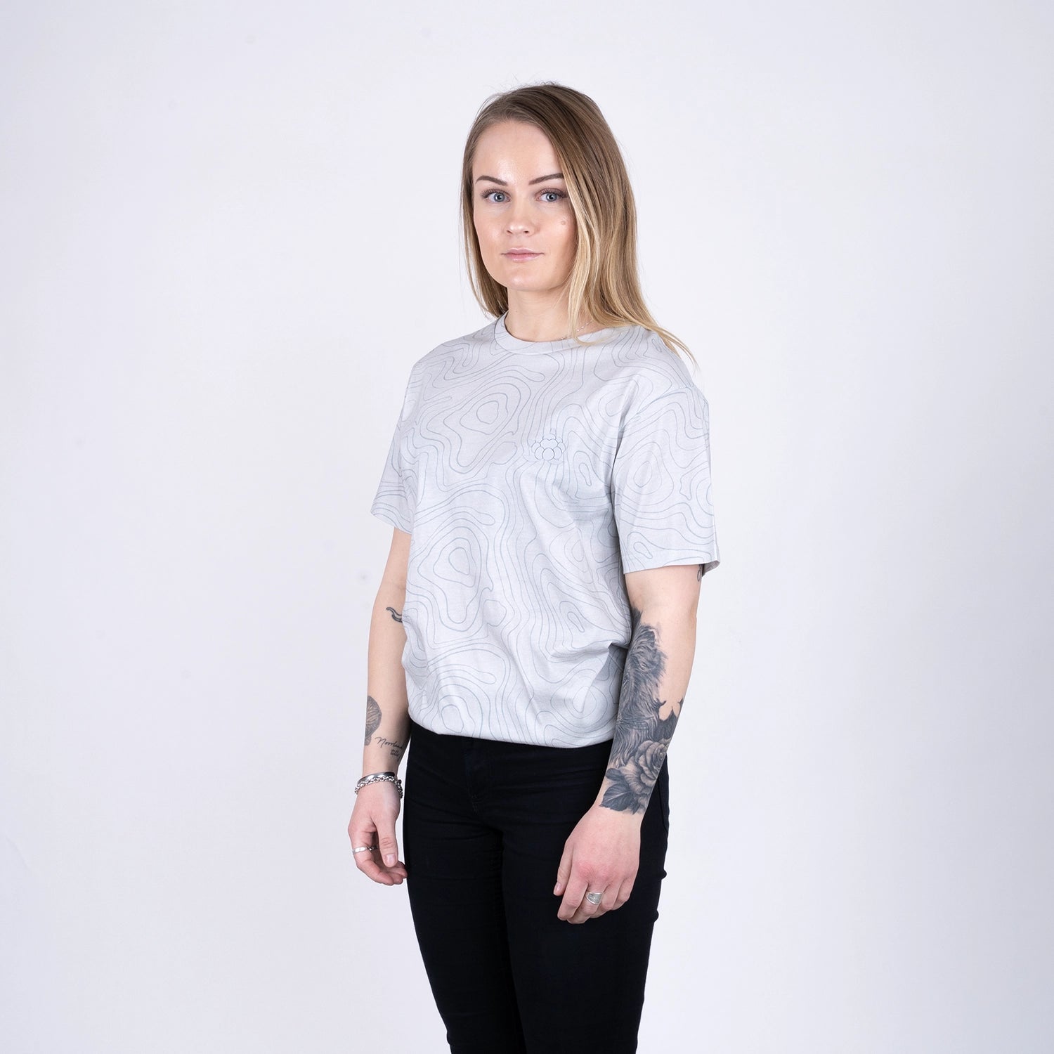 CB T-SHIRT - TOPOGRAFI GLACIÄRGRÅ