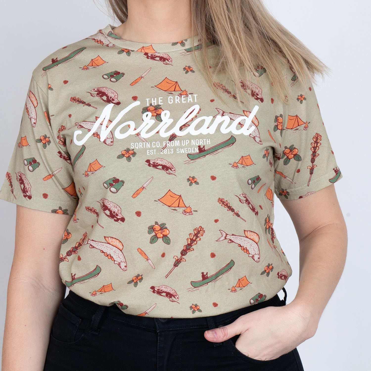 GREAT NORRLAND T-SHIRT - MOUNTAIN SOFT GREEN