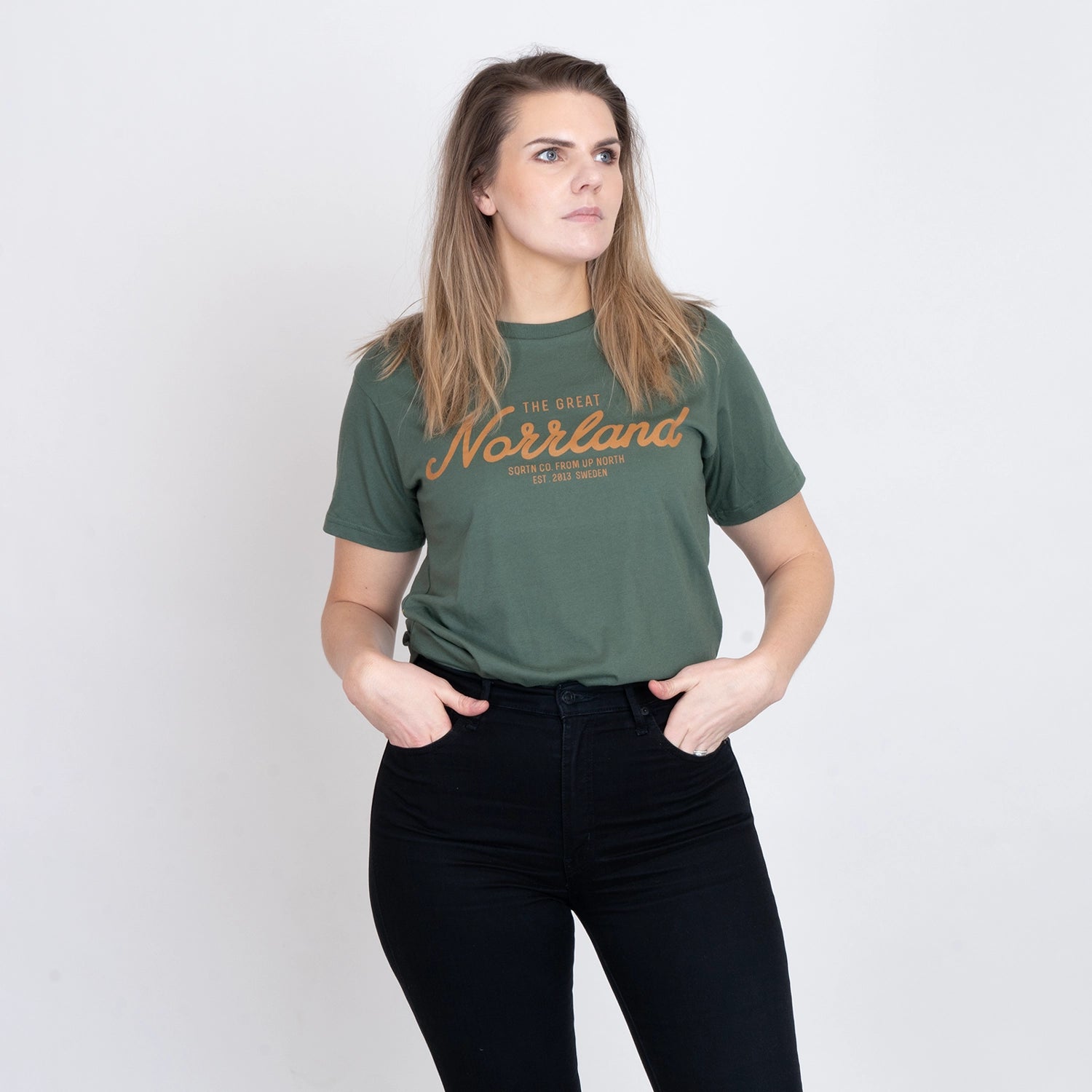 GREAT NORRLAND T-SHIRT - STONE OLIVE