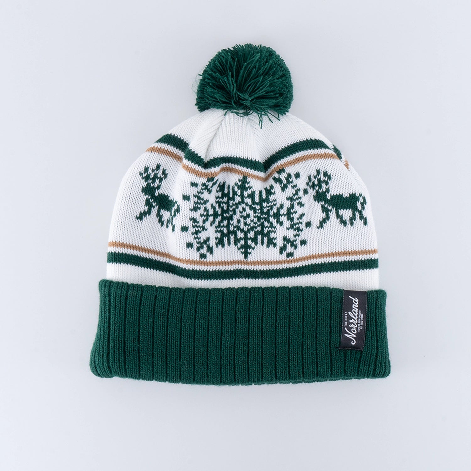 SNOWFLAKE POM POM MÖSSA - HUNTER GREEN