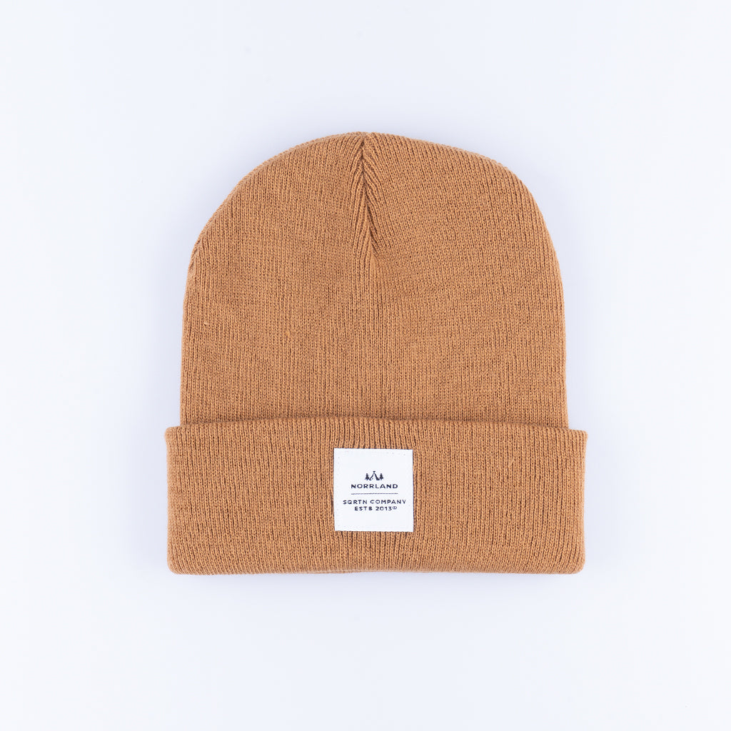 WOOD PATCH BEANIE - BROWN