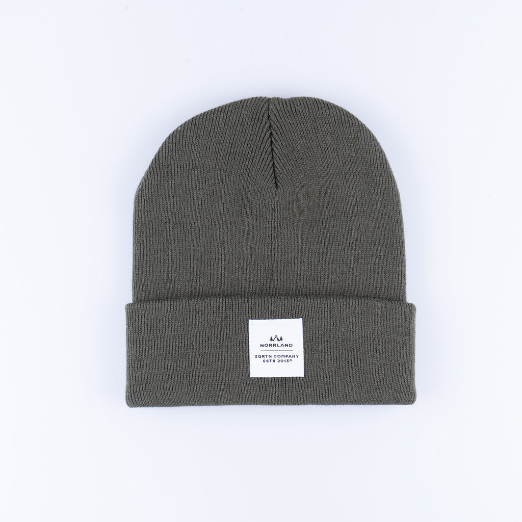 WOOD PATCH BEANIE - OLIVE