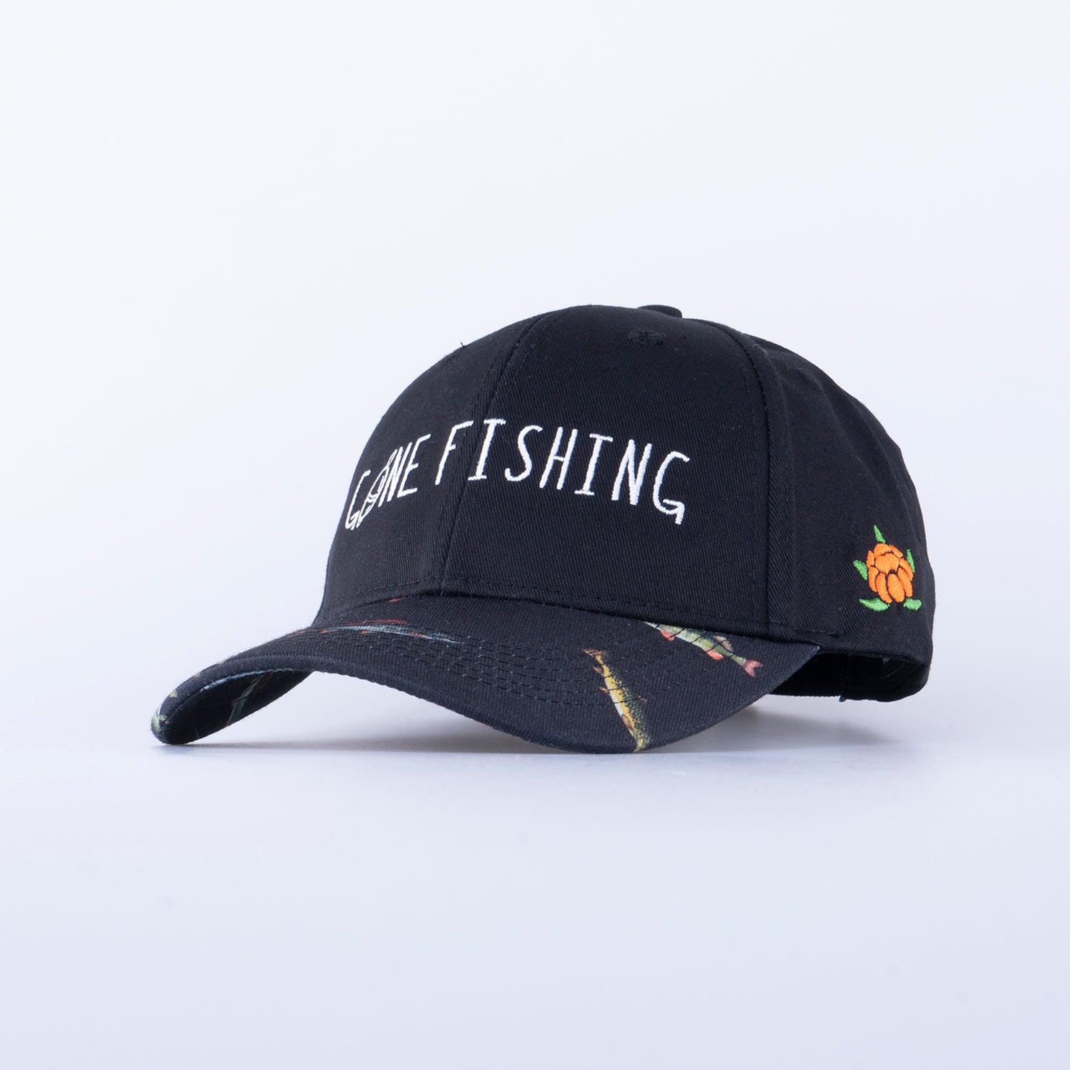 GONE FISHING CAP - HOOKED BLACK